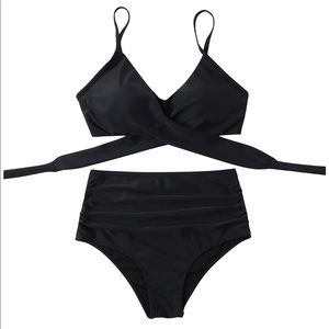 NWT Criss Cross High Waisted Bikini - XL